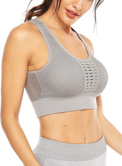 YM & Dancer C40 Women's Longline Sport Bra Seamless Yoga Crop Top Medium-Low Support Workout Bra