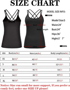 YM & Dancer C55 Yoga Tops for Women with Built-in Shelf Bra, Cross-Back Straps - Workout Tank Tops for Active Women