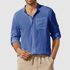 Men's Casual Textured Pocket Shirt