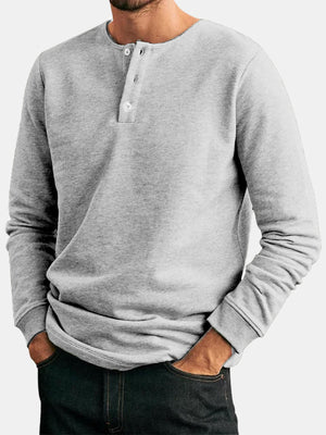 Men's Casual Button-down Long Sleeve Pullover