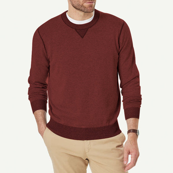 Men's Two Color Crew Neck Knit Shirt