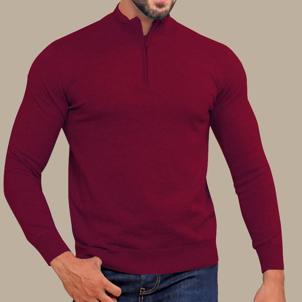 Men's Half-Zip Cotton Sweater