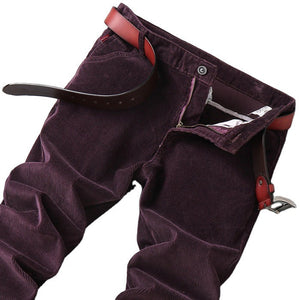 Men's Casual Corduroy Elastic Long Pants