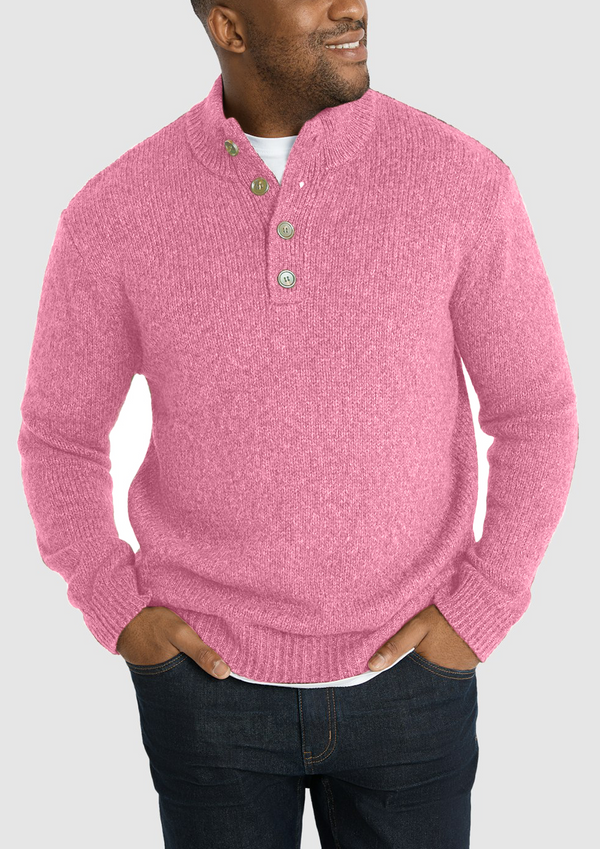 Men's Basic Turtleneck Button Down Sweater