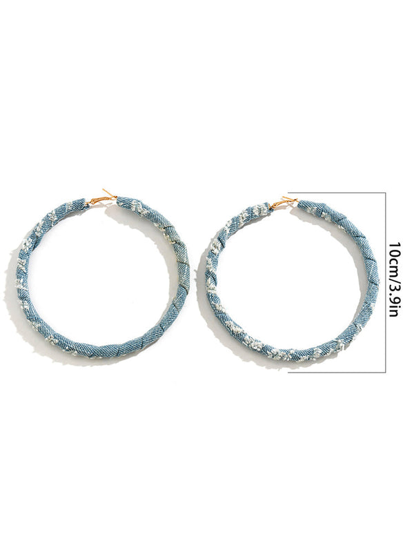 Denim Hoop Earrings