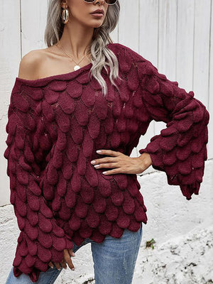 Hollow One Shoulder Sweater