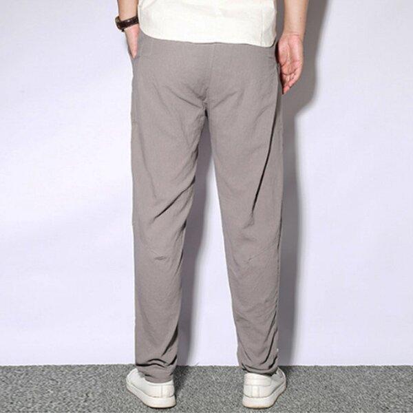 Men's casual linen beam pants