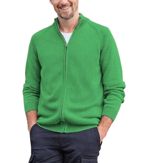 Men's Basic Cotton Zip Sweater