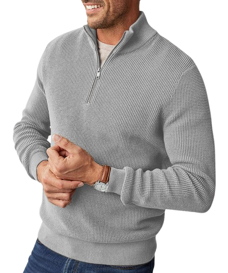 Gentleman's Waffle Half-Zip Knit Sweater