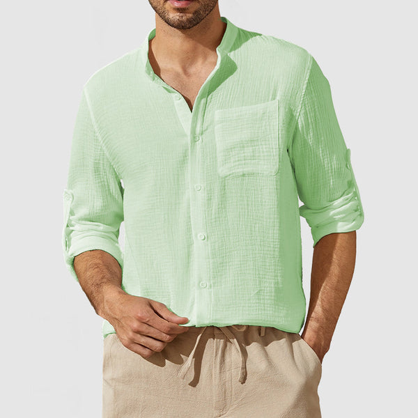 Men's Casual Textured Pocket Shirt