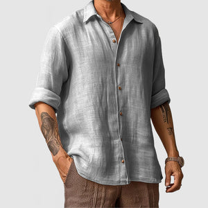 Men's Casual Beach Seaside Cotton Linen Shirt