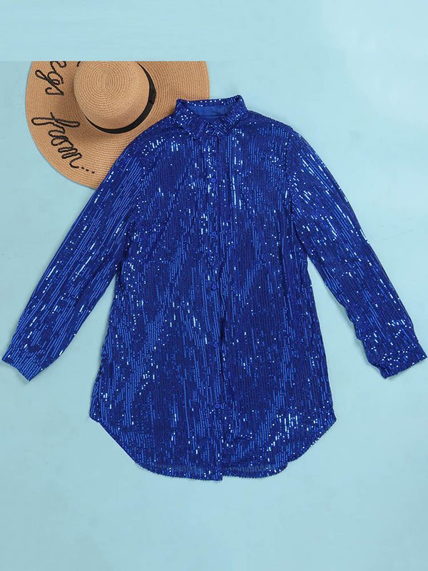 Sequin Shirt Mini Dress