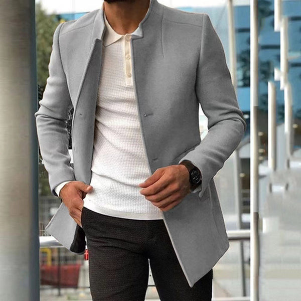 Men's autumn and winter casual men's jacket jacket new suit version of the solid color coat