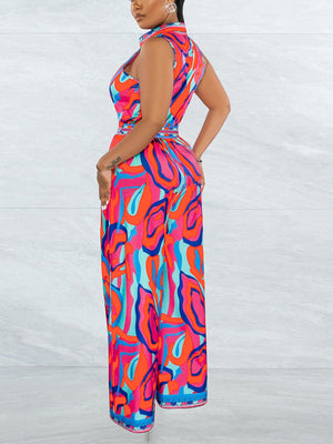 Print Sleeveless Jumpsuit