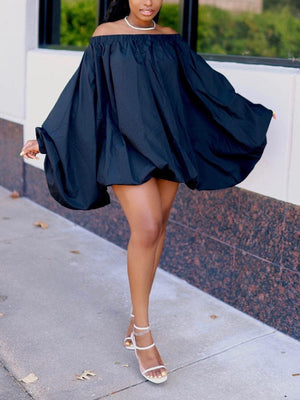 Off Shoulder Puff Sleeve Dress