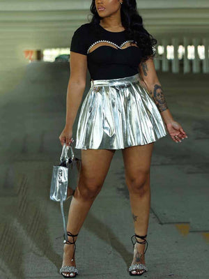 Metallic Pleated Skirts