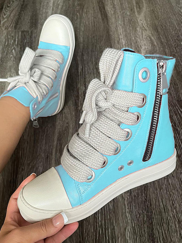 PU High-Top Sneakers