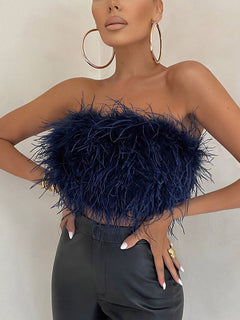 Feather Crop Top