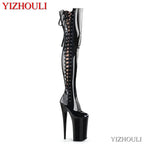 YM & Dancer S588 Banquet female pole dancing boots, stiletto heels 23 cm high, model stage performance stiletto heels, dancing shoes