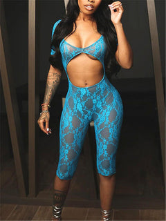 Cutout See Through Lace Jumpsuit