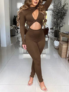 Cutout Twist Front Jumpsuit