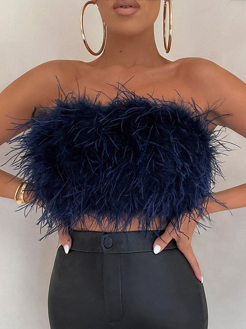 Feather Crop Top