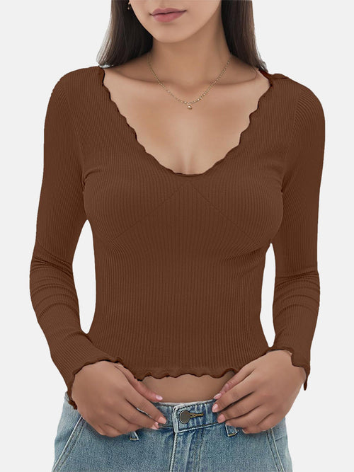 Lettuce Trim Slim Ribbed Top