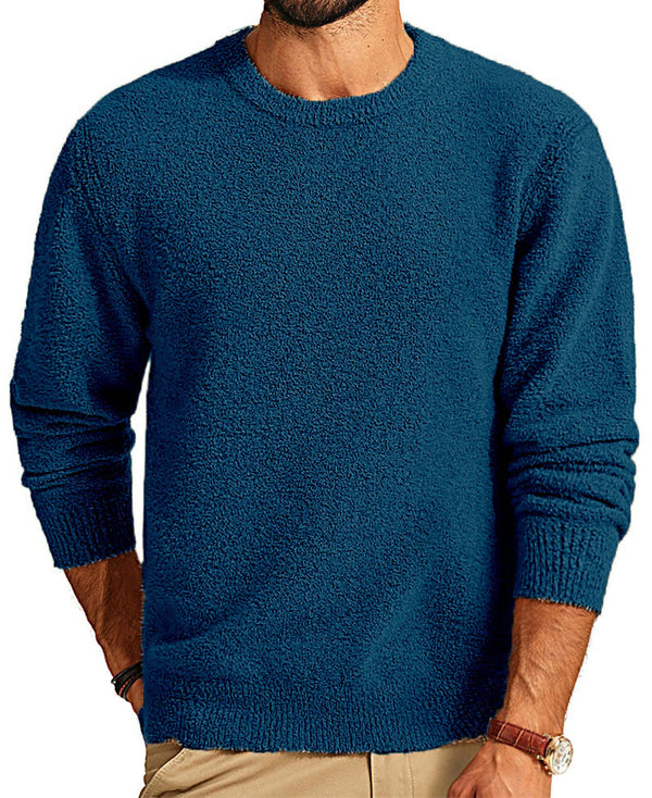 Men's Plush Round Neck Long Sleeve Sweatshirt