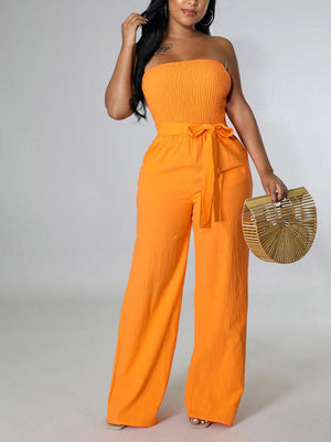 Tube Tie Waist Jumpsuit