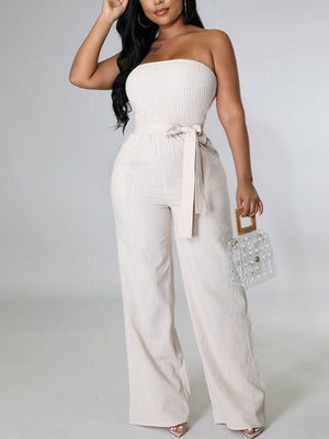 Tube Tie Waist Jumpsuit