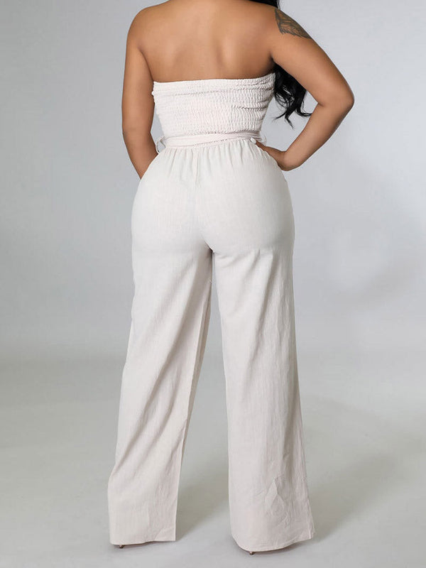 Tube Tie Waist Jumpsuit