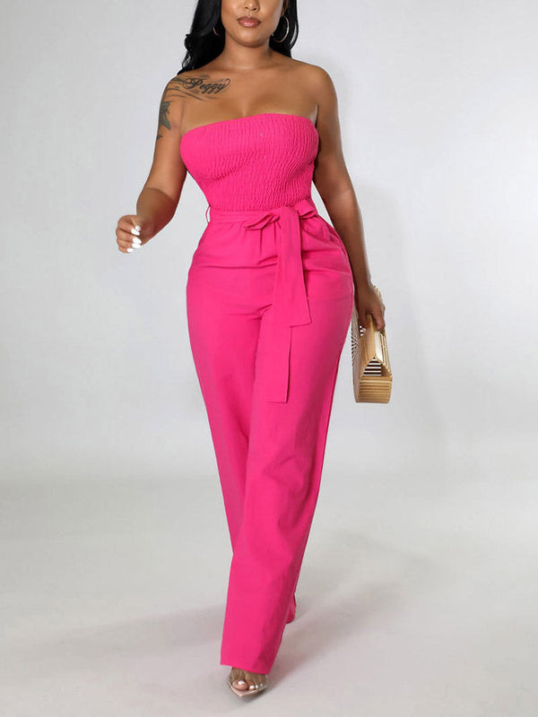 Tube Tie Waist Jumpsuit