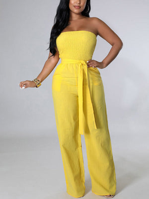 Tube Tie Waist Jumpsuit