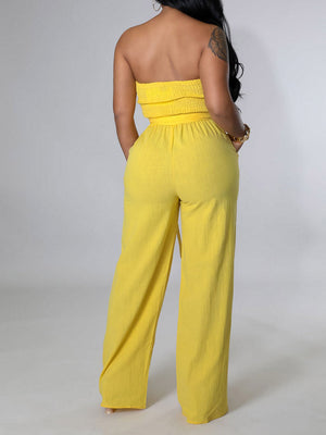 Tube Tie Waist Jumpsuit