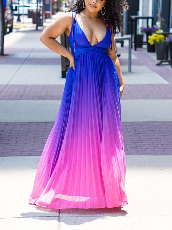 Ombre Pleated Dress