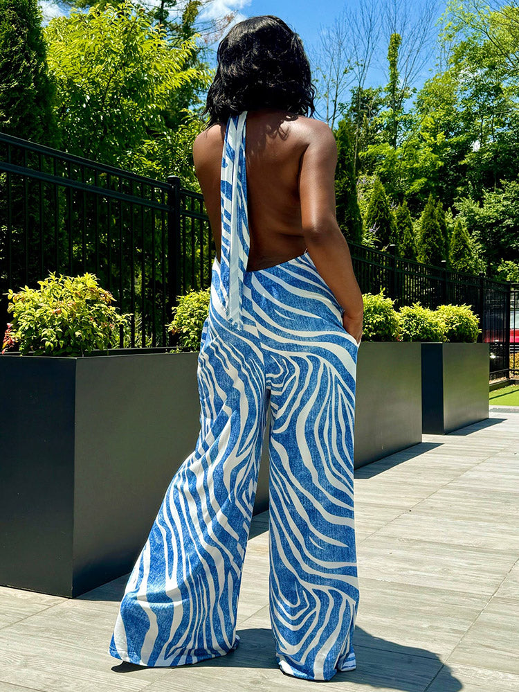 Printed Halter Jumpsuit