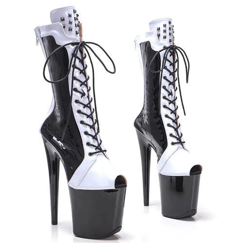 YM & Dancer S2088 Fashion Sexy Model Shows PU Upper 20CM/8Inch Women's Platform Party High Heels Shoes Pole Dance Boots