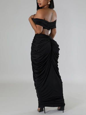 Strapless Ruched Skirt Set