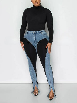 Denim Mesh Jeans