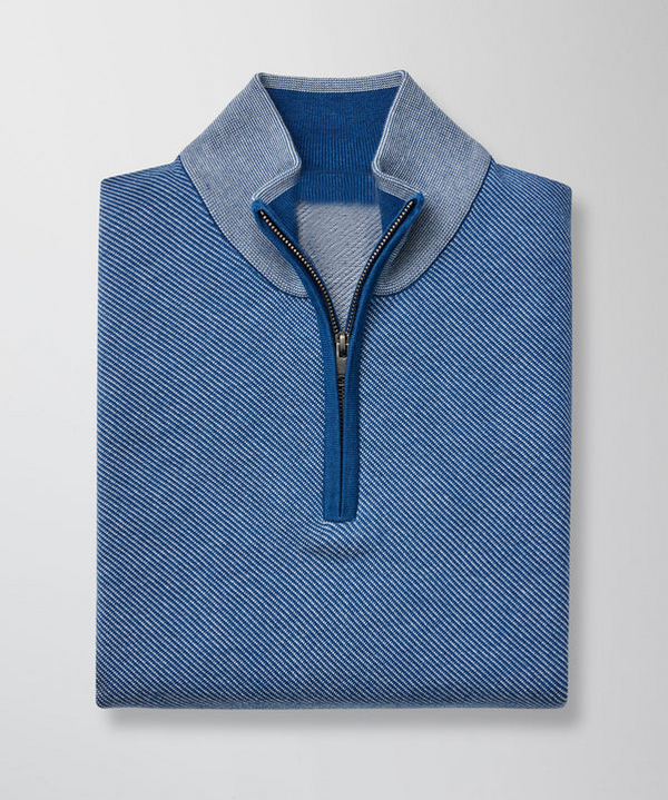 Gentleman's Twill Stretch Half-Zip Sweater