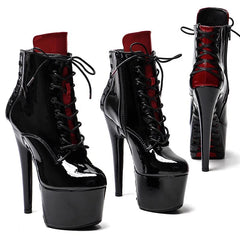 YM & Dancer S893 New 17CM/7Inch PU Upper Women's Platform Party High Heels Modern Ankle Boots Pole Dance Shoes