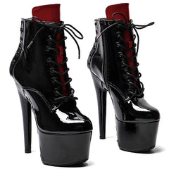 YM & Dancer S893 New 17CM/7Inch PU Upper Women's Platform Party High Heels Modern Ankle Boots Pole Dance Shoes
