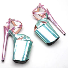 YM & Dancer S880 New 23CM/9inches PU Upper Sexy Exotic High Heel Platform Party Sandals Pole Dance Shoes