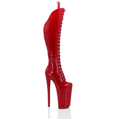 YM & Dancer S985 New 26CM/10inches PU Upper Sexy Exotic High Heel Platform Party Women Boots Pole Dance Shoes