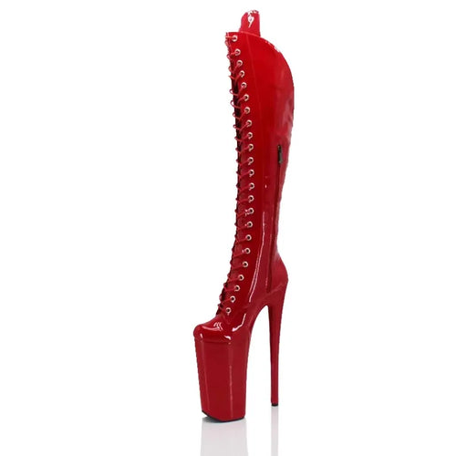 YM & Dancer S985 New 26CM/10inches PU Upper Sexy Exotic High Heel Platform Party Women Boots Pole Dance Shoes