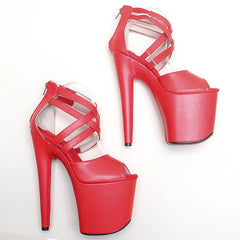 YM & Dancer S948 20cm/ 8inches Matte PU Fashion Trend Sexy platform high heel sandals pole dance shoes