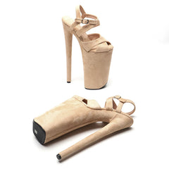 YM & Dancer S2108 26CM/10inches Suede Upper sexy exotic High Heel platform party sandals Pole Dance shoes
