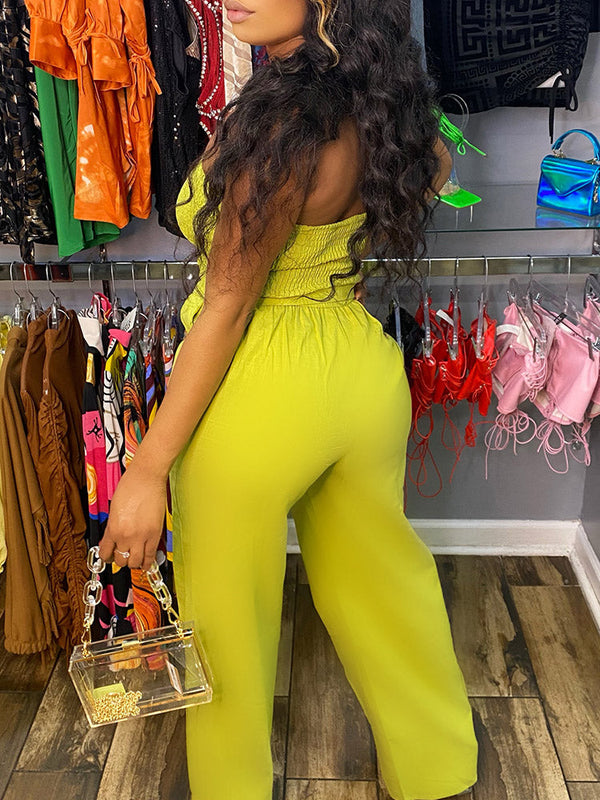 Tube Tie Waist Jumpsuit