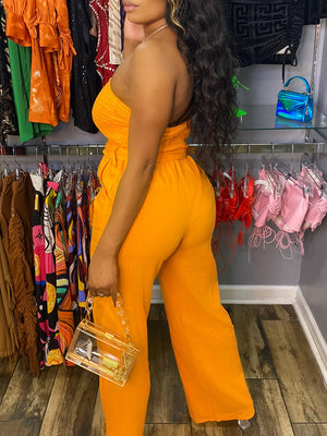 Tube Tie Waist Jumpsuit