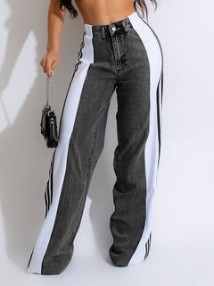 Contrast Stripe Denim Jeans